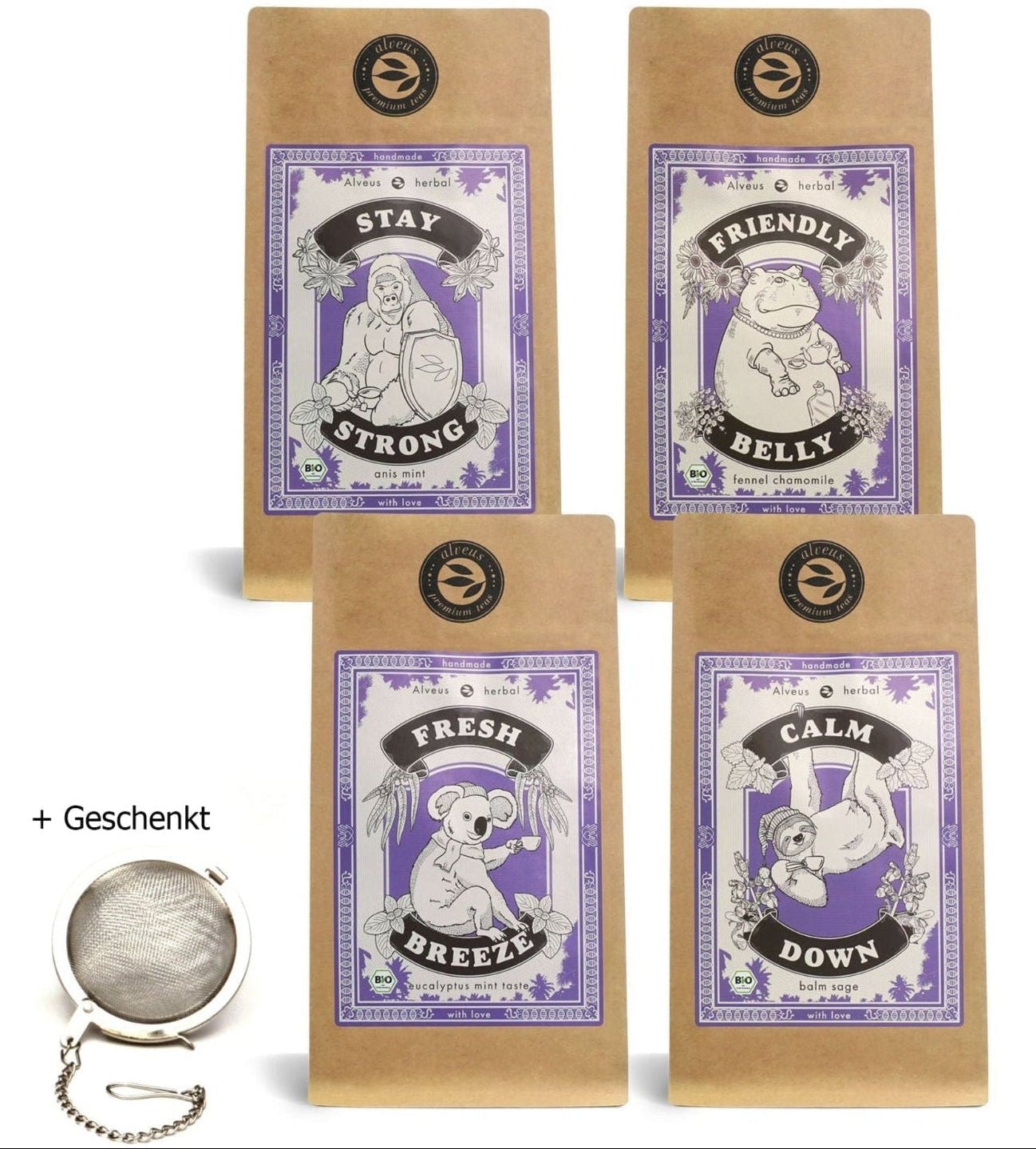 Kopfwohl - 4x Tee - Bundle "well - being" + Geschenk - Kopfwohl